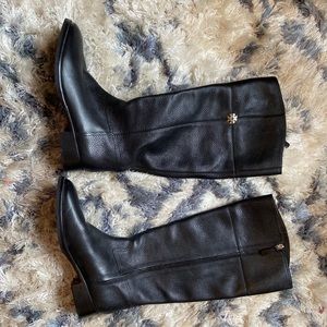 Black Tory Burch Wide Calf Riding Boots